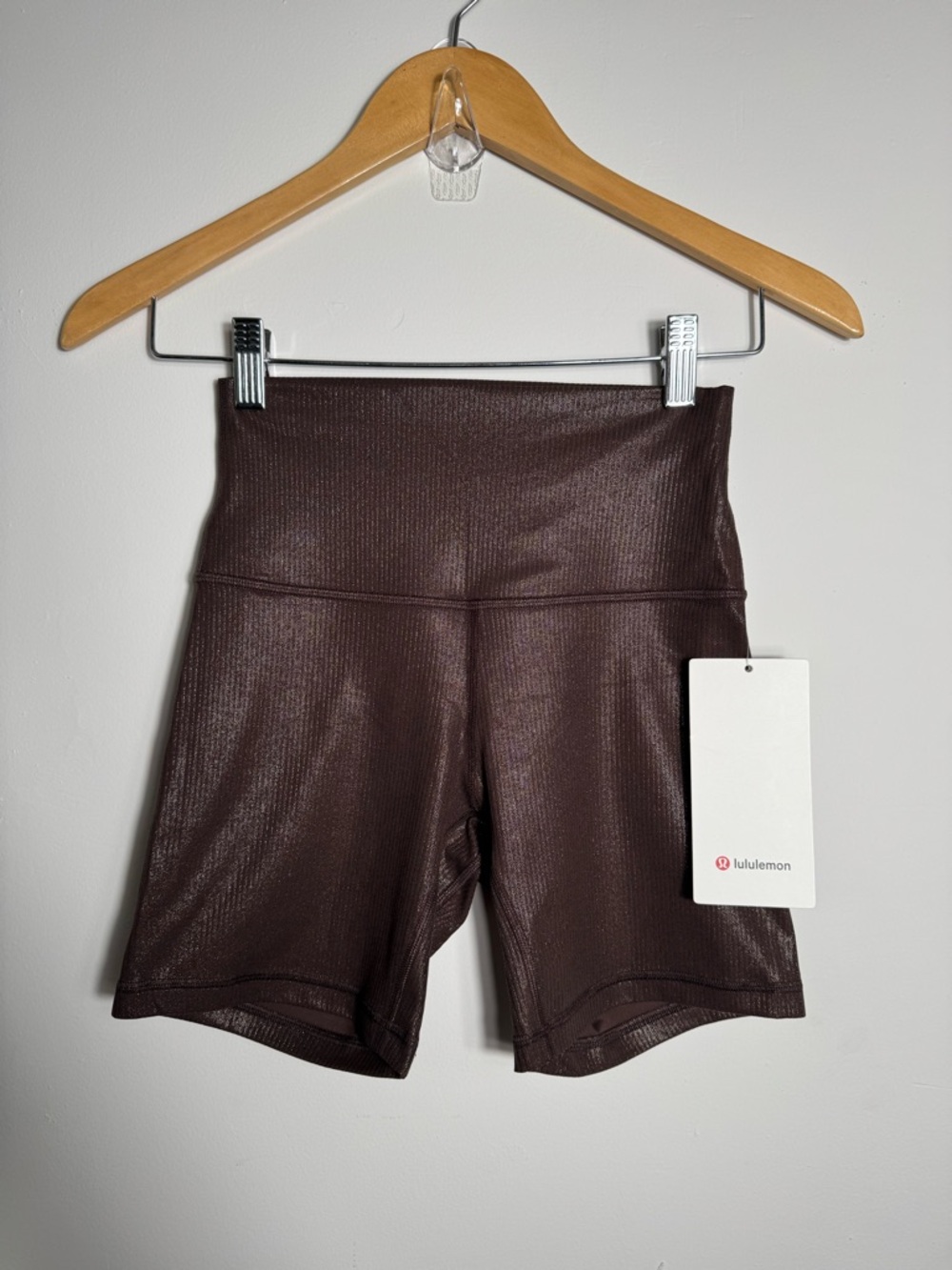 lululemon athletica Ribbed High-Rise Shine Shorts — Espresso Size 4